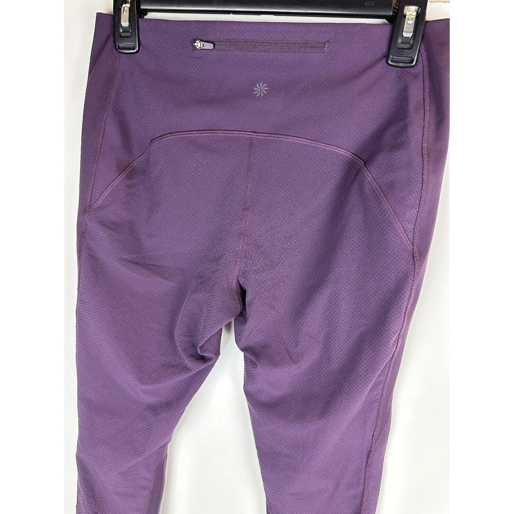 ✨2/$20 Athleta Ultimate Dobby Crop Pant Pocket Athletic Textured Purple SP Small - Picture 15 of 16